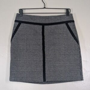 Loft Skirt Womens 6 Line Pocket Preppy Woven Textured Contrast Trim Office Siren